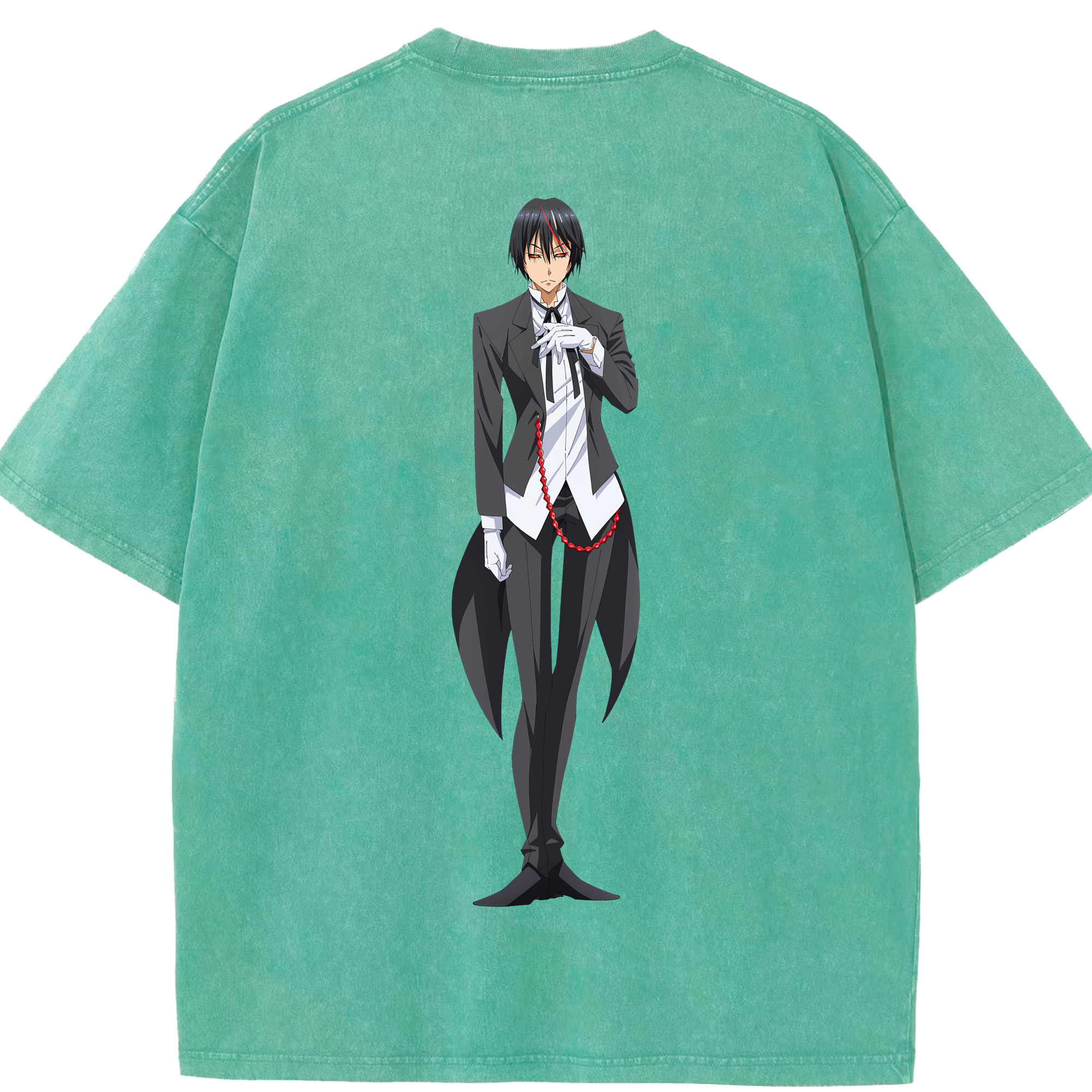 （画像用） 転スラ Regarding Reincarnated to Slime 綿100% ヴィンテージ風 半袖Tシャツ（背面プリント）